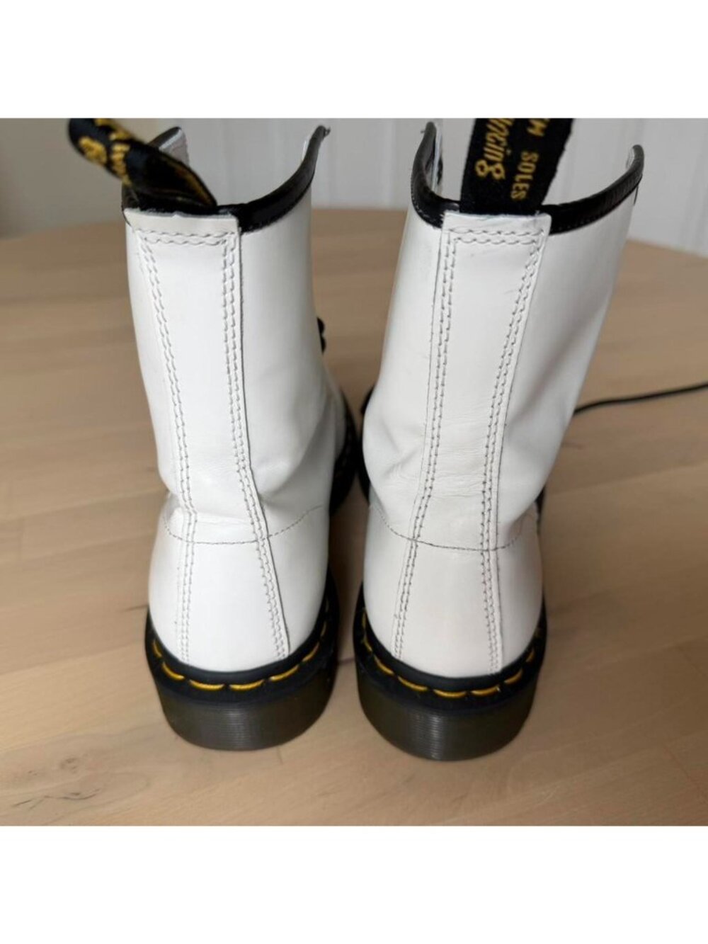 White Dr Martens 1460 Smooth Leather Boots - Picture 2 of 6